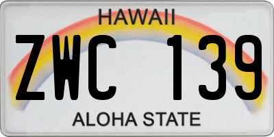 HI license plate ZWC139