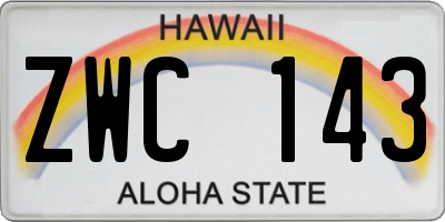 HI license plate ZWC143