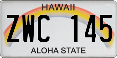 HI license plate ZWC145