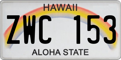 HI license plate ZWC153