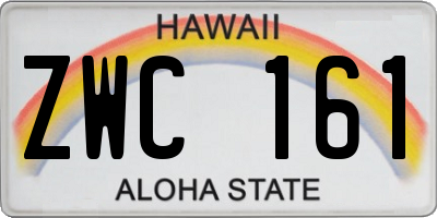 HI license plate ZWC161