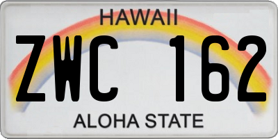 HI license plate ZWC162
