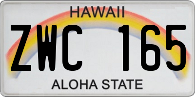 HI license plate ZWC165