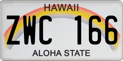 HI license plate ZWC166