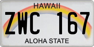 HI license plate ZWC167
