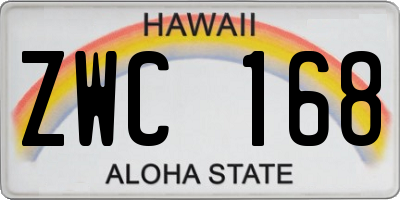 HI license plate ZWC168