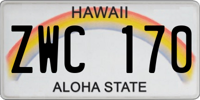 HI license plate ZWC170