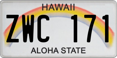 HI license plate ZWC171