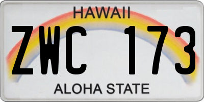 HI license plate ZWC173