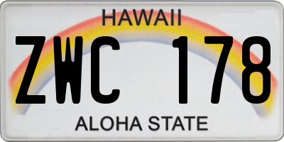 HI license plate ZWC178