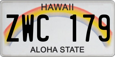 HI license plate ZWC179