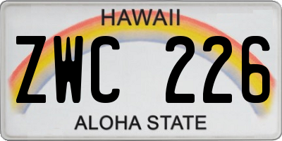 HI license plate ZWC226