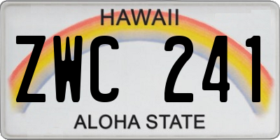 HI license plate ZWC241