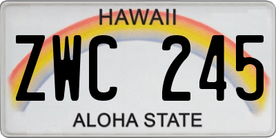 HI license plate ZWC245