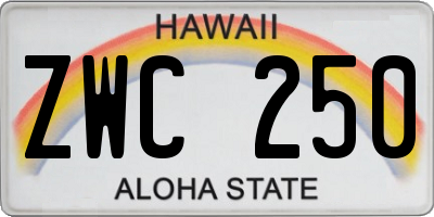 HI license plate ZWC250