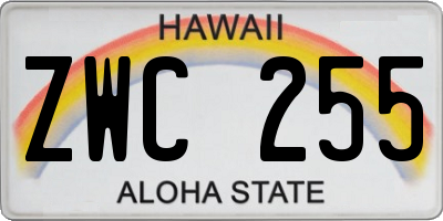 HI license plate ZWC255
