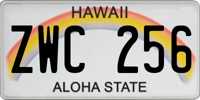 HI license plate ZWC256