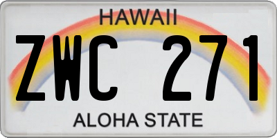 HI license plate ZWC271