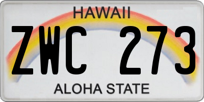 HI license plate ZWC273