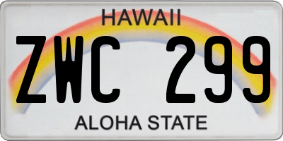HI license plate ZWC299