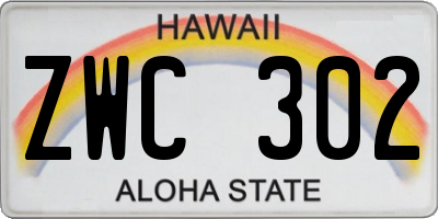 HI license plate ZWC302