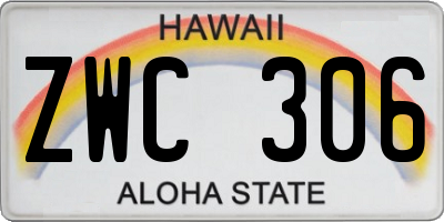HI license plate ZWC306