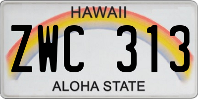 HI license plate ZWC313