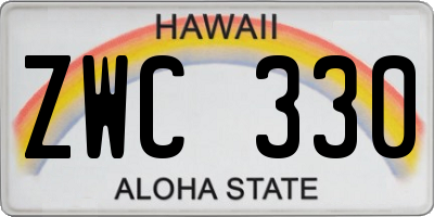 HI license plate ZWC330