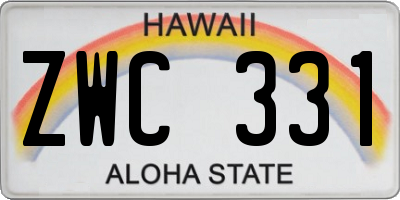 HI license plate ZWC331