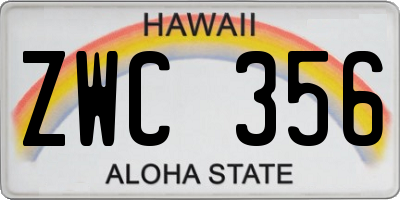 HI license plate ZWC356