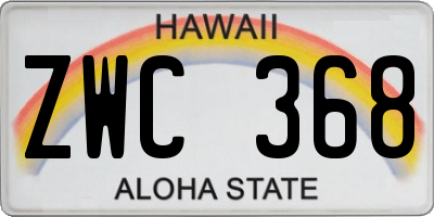 HI license plate ZWC368