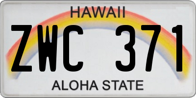 HI license plate ZWC371