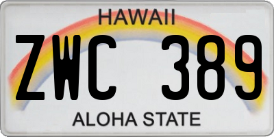HI license plate ZWC389