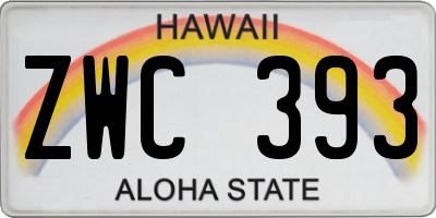 HI license plate ZWC393