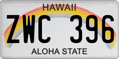 HI license plate ZWC396