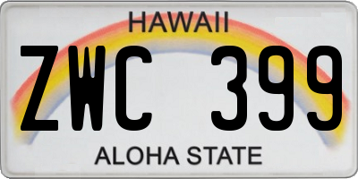 HI license plate ZWC399