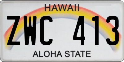 HI license plate ZWC413