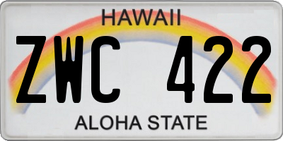 HI license plate ZWC422