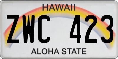 HI license plate ZWC423