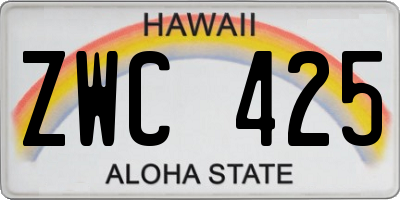 HI license plate ZWC425