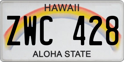 HI license plate ZWC428