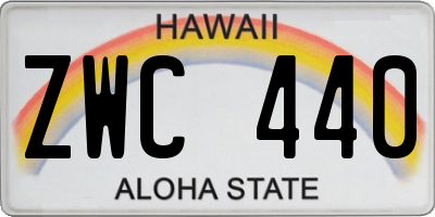 HI license plate ZWC440
