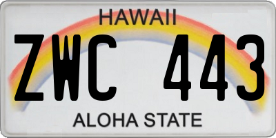 HI license plate ZWC443