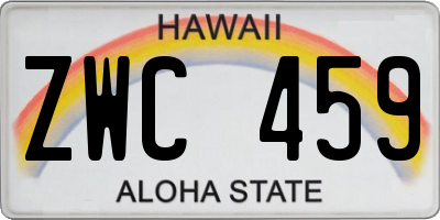 HI license plate ZWC459