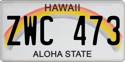 HI license plate ZWC473