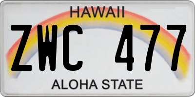 HI license plate ZWC477