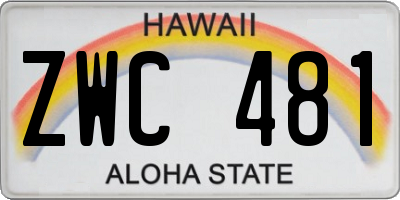 HI license plate ZWC481