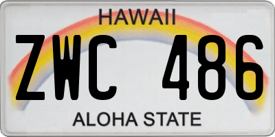 HI license plate ZWC486