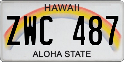 HI license plate ZWC487