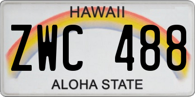 HI license plate ZWC488